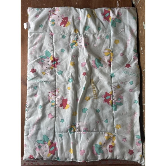 The Unbranded Brand Other - Vintage Hello Kitty Mat Blanket Mint Green Pastels Spring Umbrella Fairy Wand